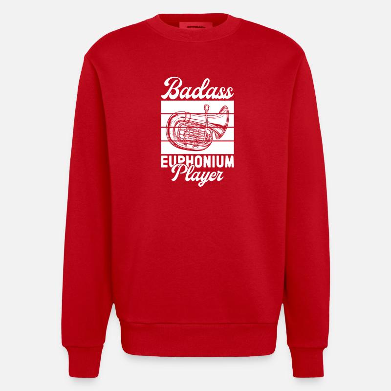 Baritone Player Badass Player Euphonium - Heavyweight Oversized Organic Crew Neck Made in EU - red