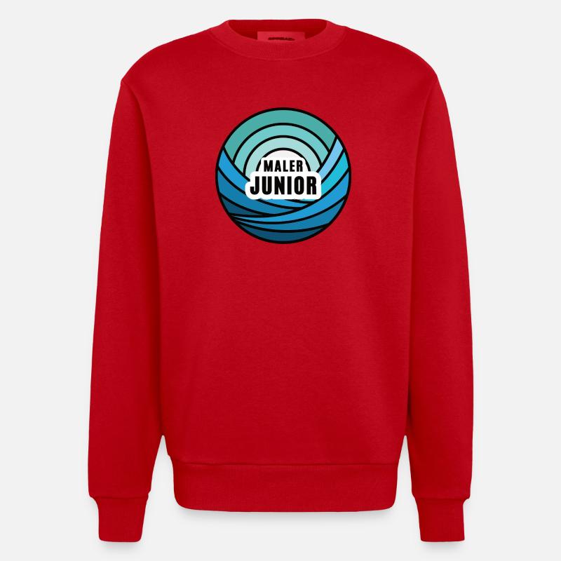 Junior Painter Apprentice Successor Child Painter's Son - Heavyweight Oversized Organic Crew Neck Made in EU - red