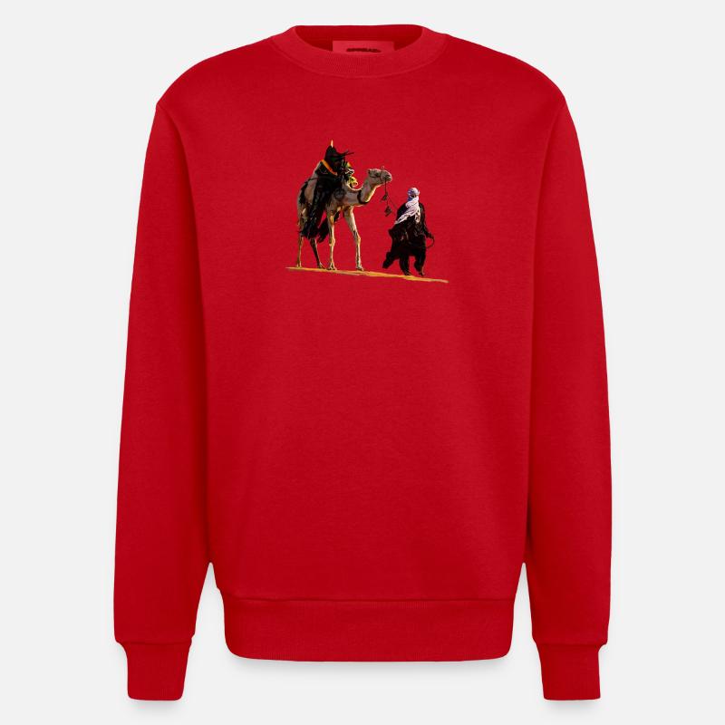 Beduin mit Kamel - Heavyweight Oversized Organic Crew Neck Made in EU - Rot