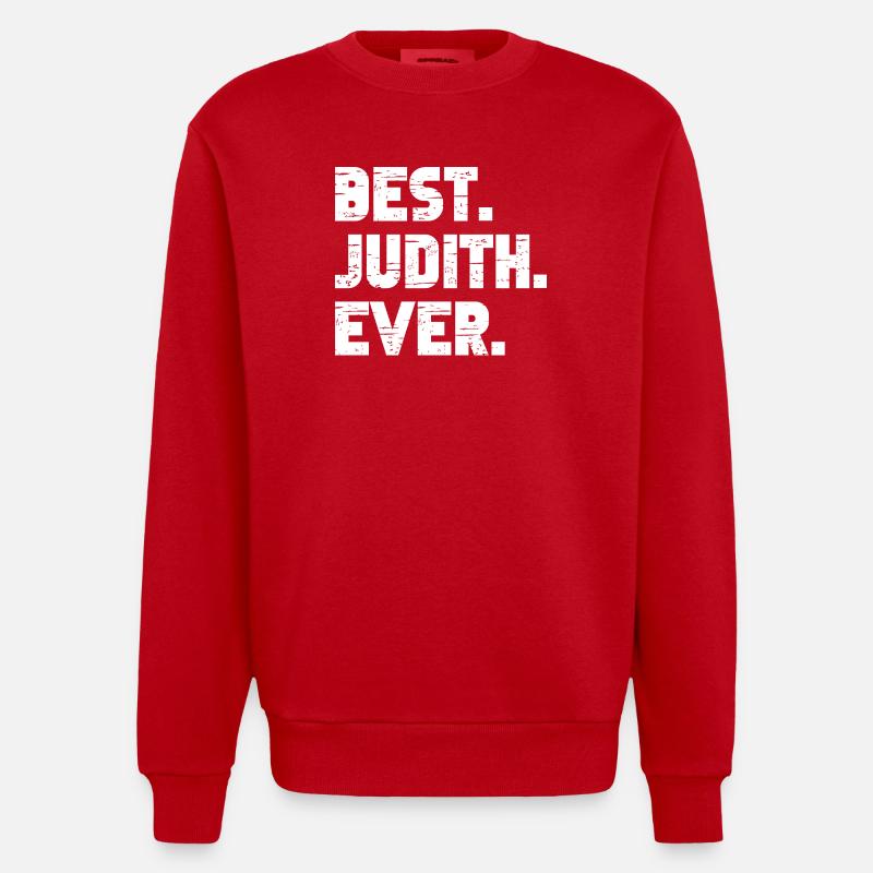 Best Judith Ever Geschenk Spruch - Heavyweight Oversized Organic Crew Neck Made in EU - Rot