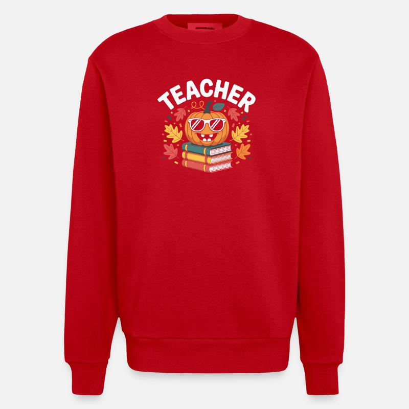 Lehrer Geschenkidee Herbst - Heavyweight Oversized Organic Crew Neck Made in EU - Rot