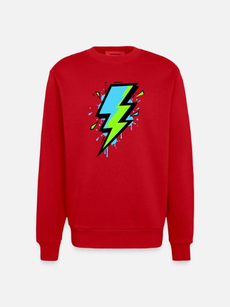 Rayon de l’électricité moderne - Sweat bio épais oversize fabriqué en UE - rouge