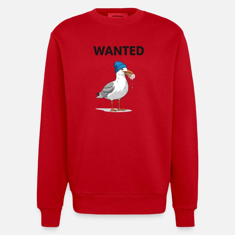 Gesucht Möwe Eiscreme Abenteuer - Sweat bio épais oversize fabriqué en UE - rouge