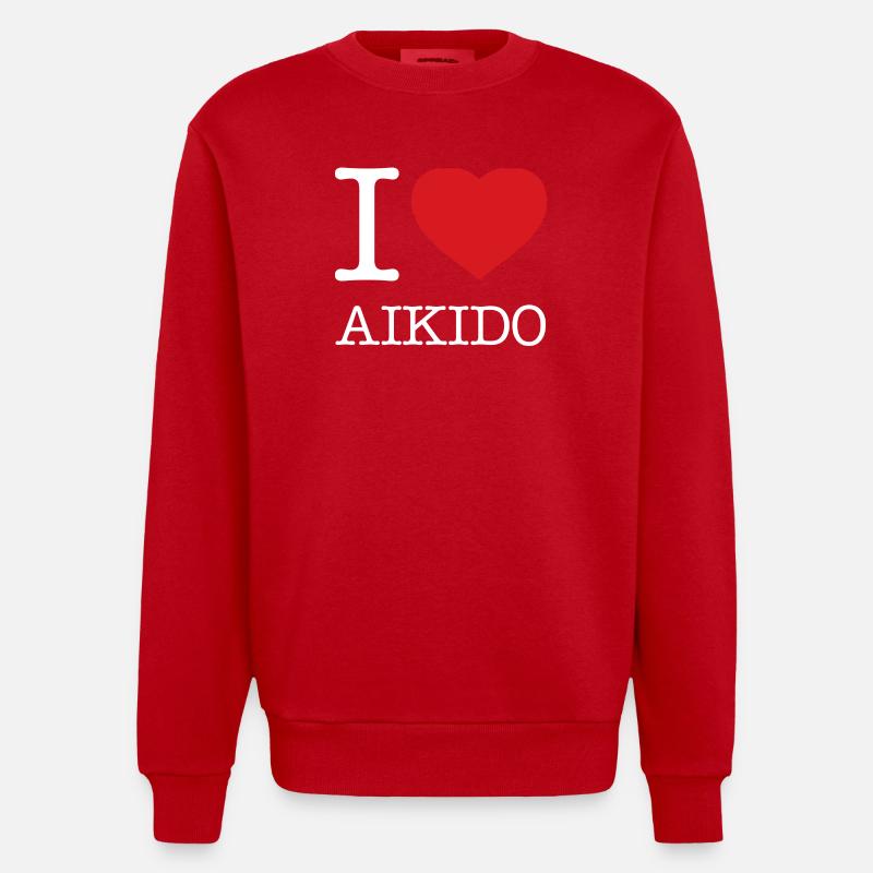 J’adore l’Aïkido - Sweat bio épais oversize fabriqué en UE - rouge