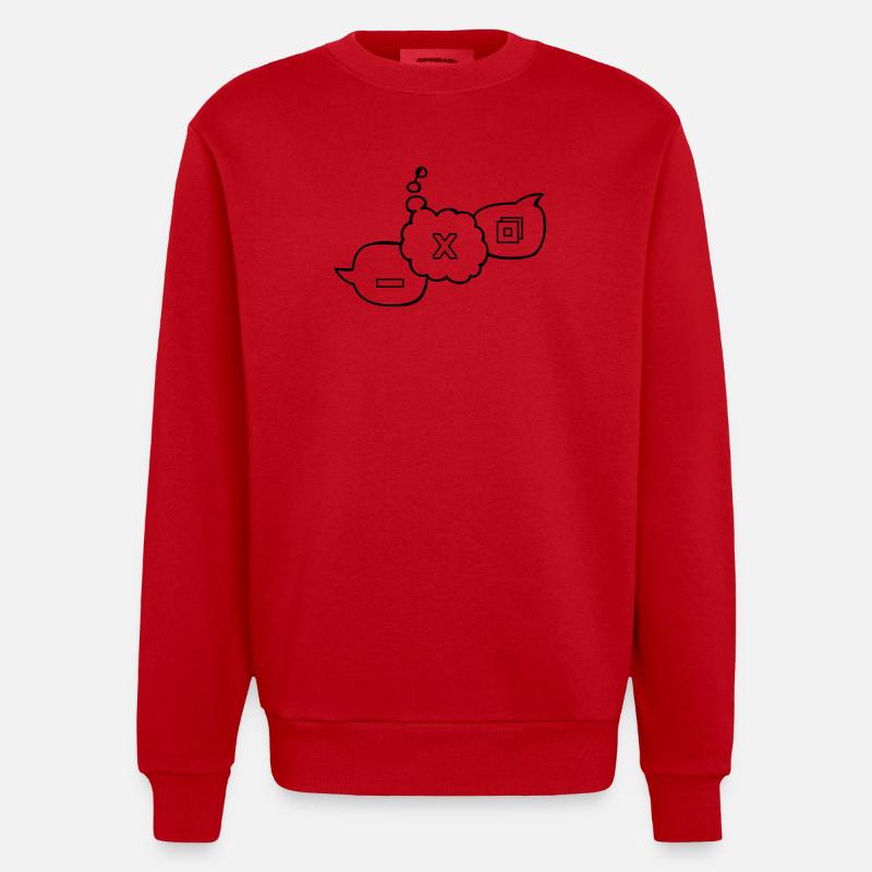 Computer speech bubbles - Heavyweight Oversized Organic Crew Neck Made in EU - red