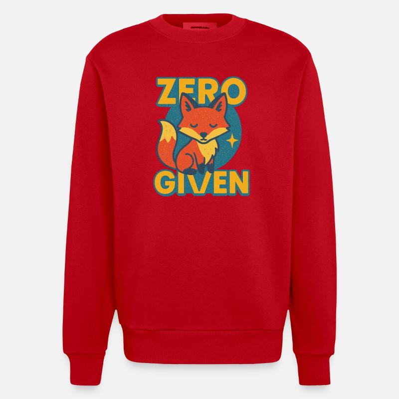 Zero Fox Given Logo - Sweat bio épais oversize fabriqué en UE - rouge