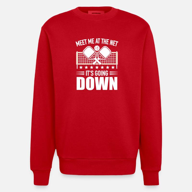 Pickleball Square Player Paddleball extérieur - Sweat bio épais oversize fabriqué en UE - rouge