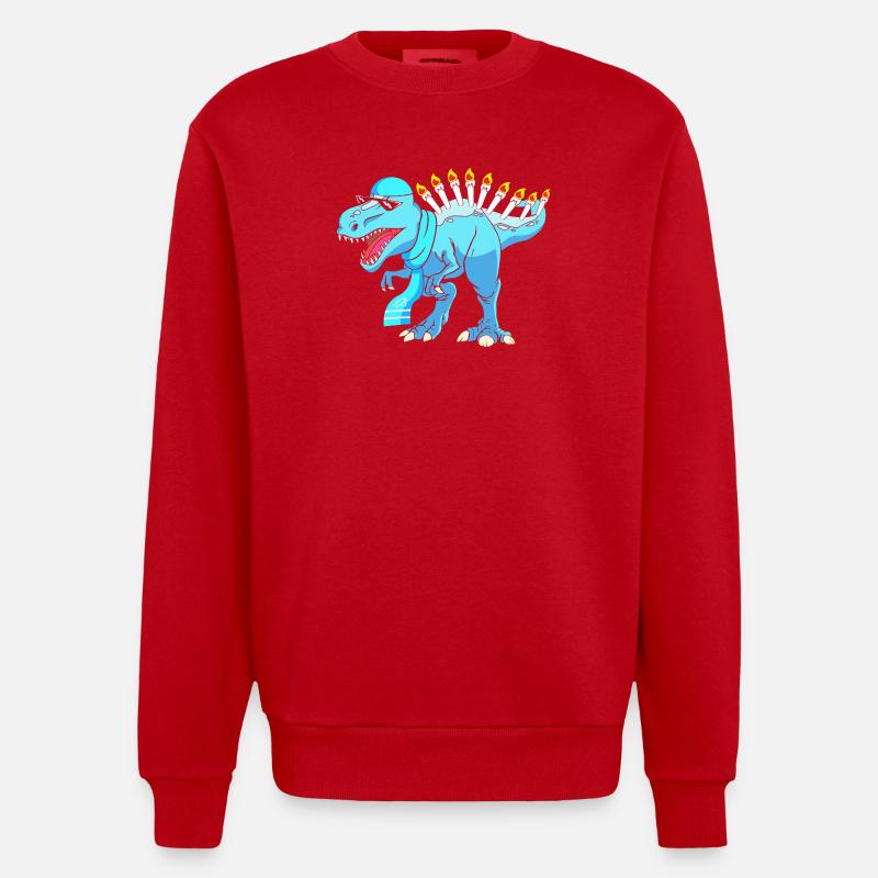 Hanoukka Hanoukka Hanoukka - Sweat bio épais oversize fabriqué en UE - rouge