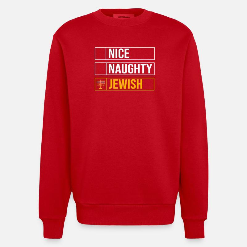 Hanoukka Hanoukka Hanoukka - Sweat bio épais oversize fabriqué en UE - rouge