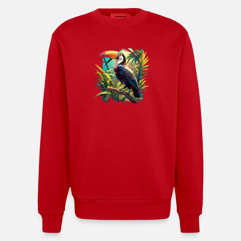 Toucans Toucan - Sweat bio épais oversize fabriqué en UE - rouge