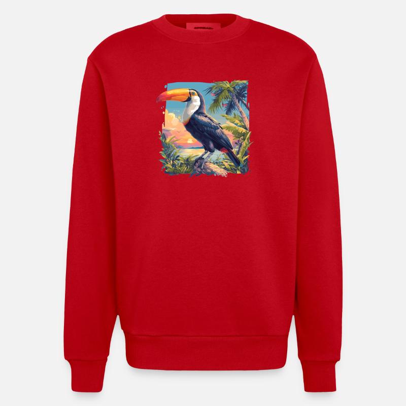 Toucans Toucan - Sweat bio épais oversize fabriqué en UE - rouge