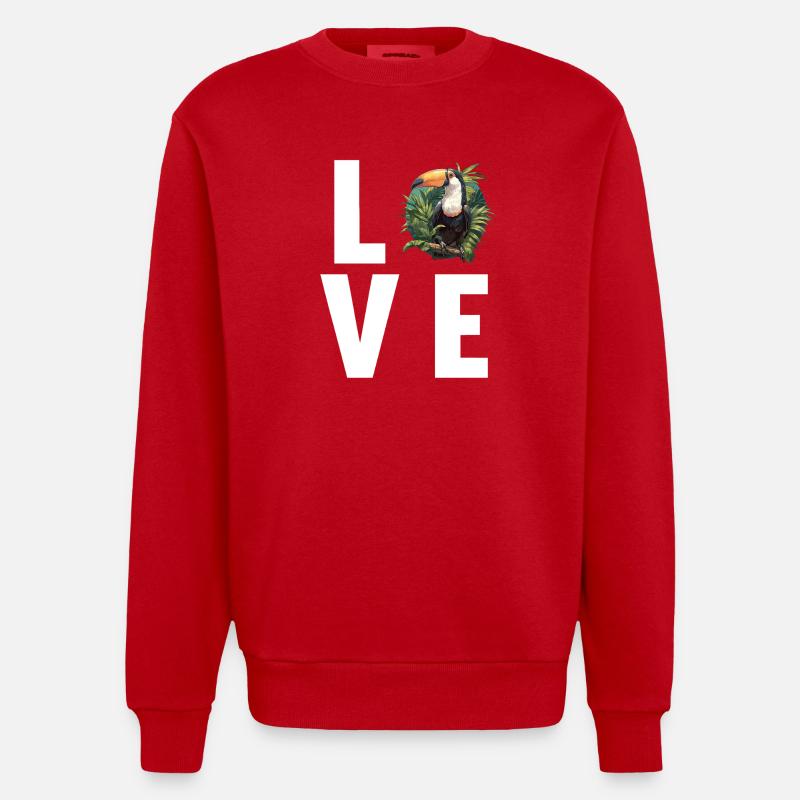 Toucans Toucan - Sweat bio épais oversize fabriqué en UE - rouge