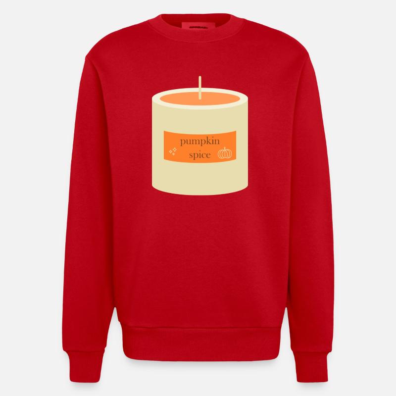 Græskar krydderi stearinlys - Heavyweight oversized organic trøje med crewneck made in EU - rød