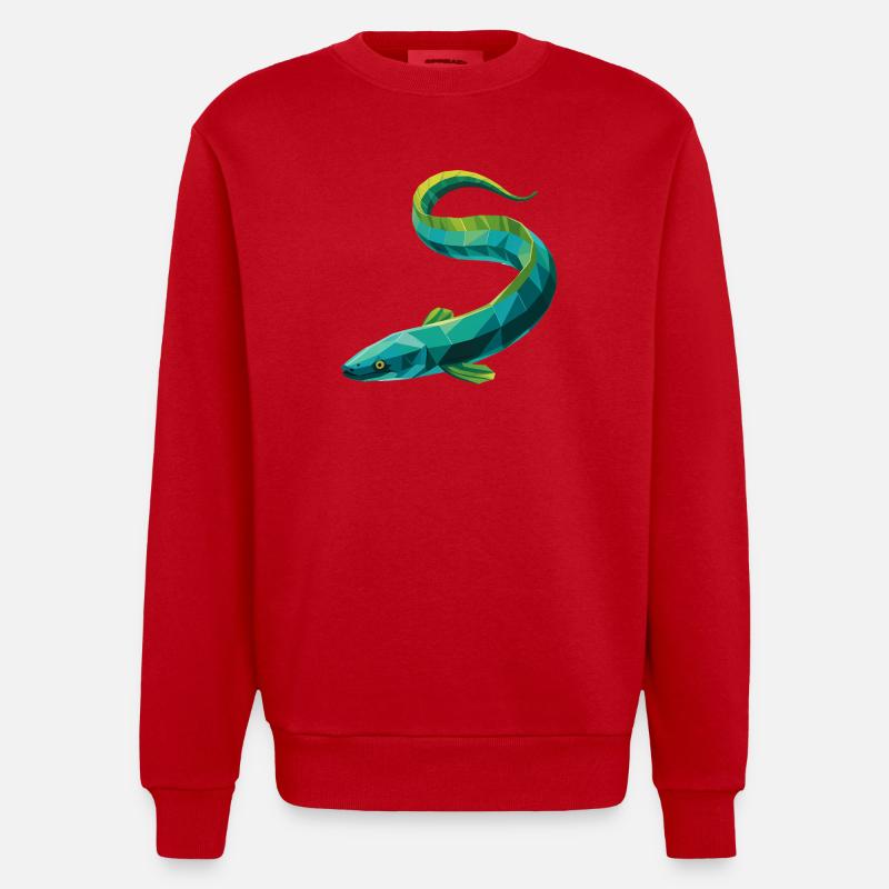 Aal - Cooles Low Poly Logo - Heavyweight Oversized Organic Crew Neck Made in EU - Rot