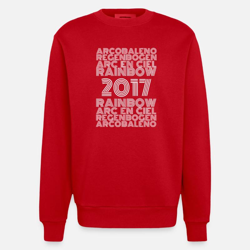 Regenbogen 2017 - Heavyweight Oversized Organic Crew Neck Made in EU - Rot