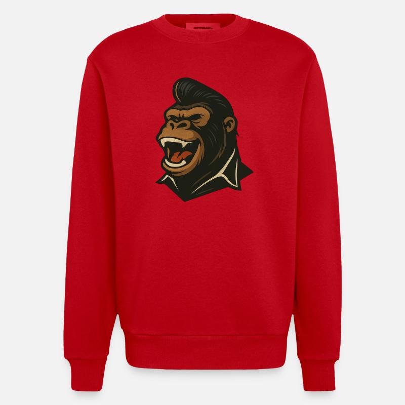 Piétinement avec style – Édition Gorille - Sweat bio épais oversize fabriqué en UE - rouge