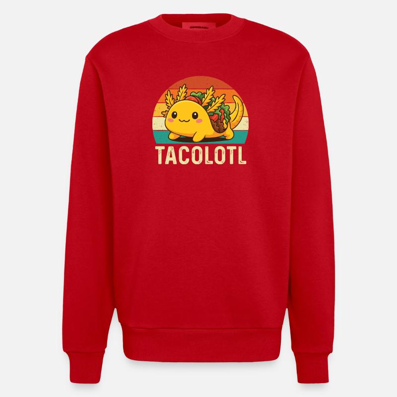 Tacolotl Mignon Axolotl Taco Mashup - Sweat bio épais oversize fabriqué en UE - rouge