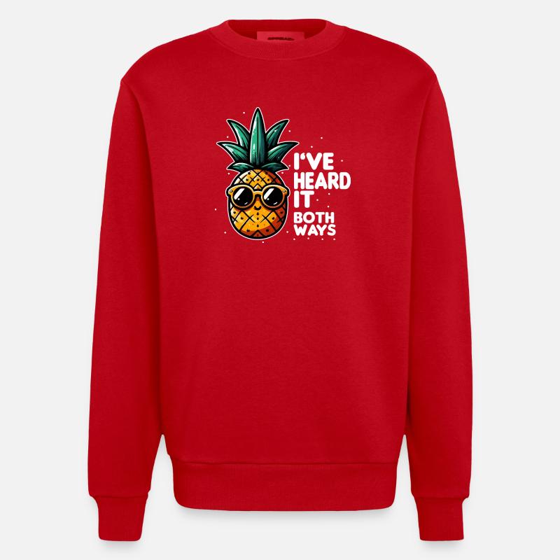 Ananas-Slogan mit doppelter Bedeutung - Heavyweight Oversized Organic Crew Neck Made in EU - Rot