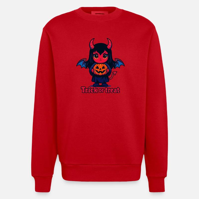 Süßes oder Saures – Süßer Teufel - Heavyweight Oversized Organic Crew Neck Made in EU - Rot