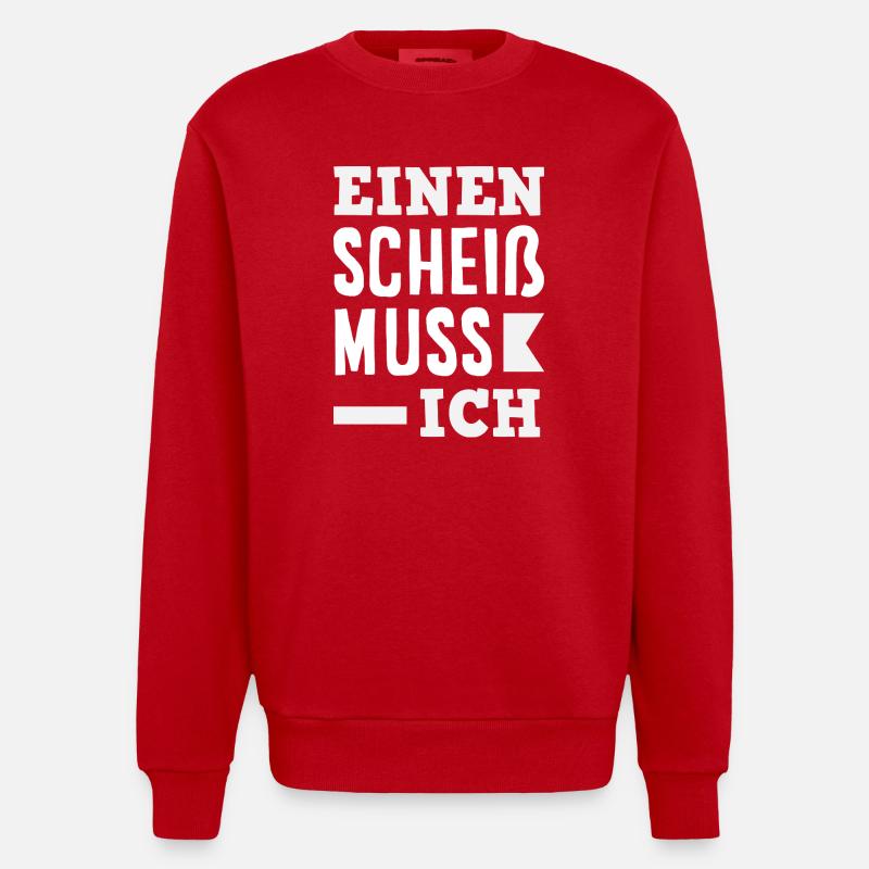 N Scheiß muss ich – Mittelfinger - Heavyweight Oversized Organic Crew Neck Made in EU - Rot
