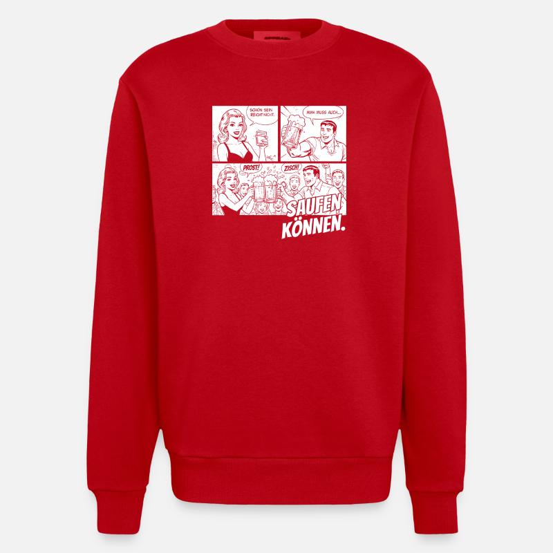 Schön sein reicht nicht Comic Retro - Heavyweight Oversized Organic Crew Neck Made in EU - Rot