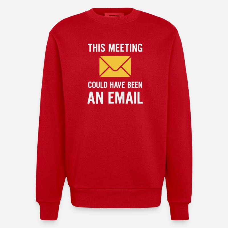 Meeting oder E-Mail - Heavyweight Oversized Organic Crew Neck Made in EU - Rot