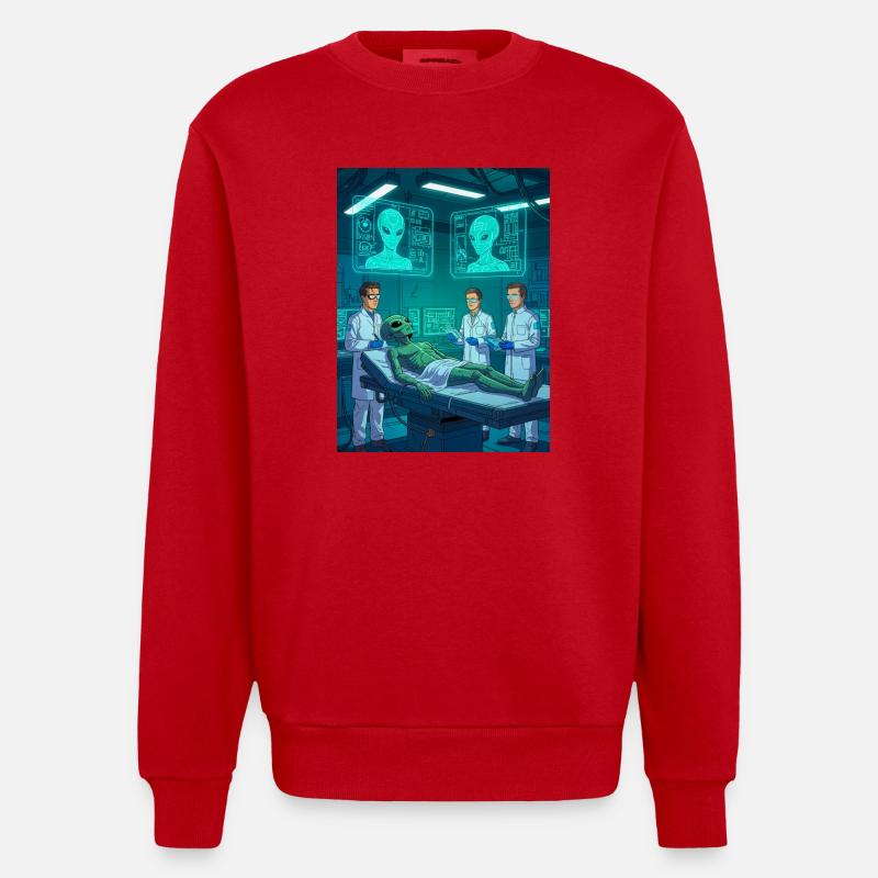 Alien Autopsy – Das geheime Labor - Heavyweight Oversized Organic Crew Neck Made in EU - Rot