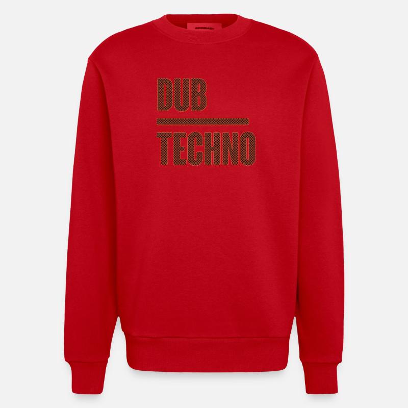 Dub Techno Mesh Neon - Sweat bio épais oversize fabriqué en UE - rouge