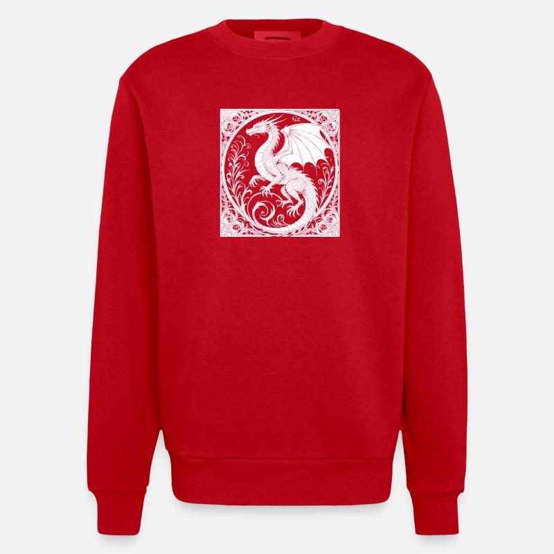 La magie de Dachen - Sweat bio épais oversize fabriqué en UE - rouge