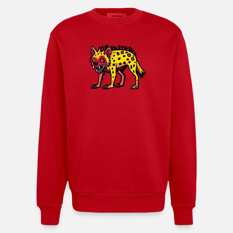 Hyäne Halloween Comic Lustig - Heavyweight Oversized Organic Crew Neck Made in EU - Rot
