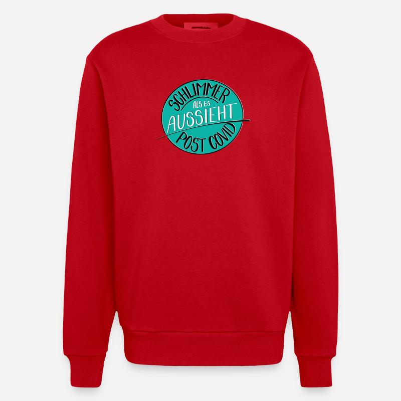 Schlimmer als es aussieht, Post Covid - Heavyweight Oversized Organic Crew Neck Made in EU - Rot