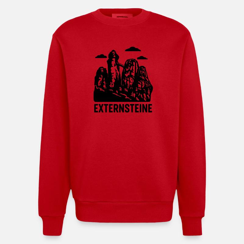 externsteine teutoburger wald - Heavyweight Oversized Organic Crew Neck Made in EU - Rot