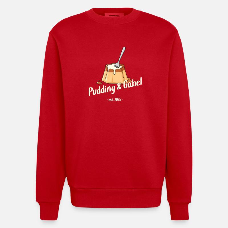 Pudding und Gabel - Est. 2025 - Heavyweight Oversized Organic Crew Neck Made in EU - Rot