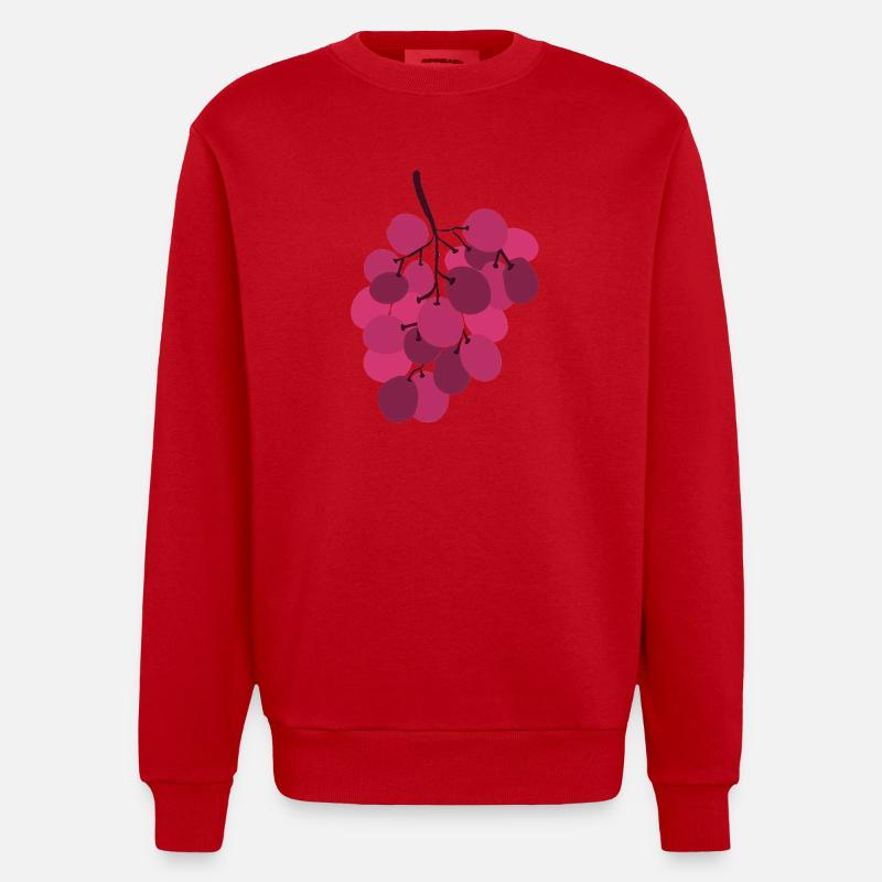 Lebendige rosa Trauben Traube - Heavyweight Oversized Organic Crew Neck Made in EU - Rot