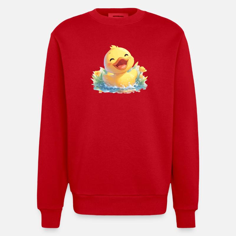 Ducks Duck - Heavyweight Oversized Organic Crew Neck Made in EU - red