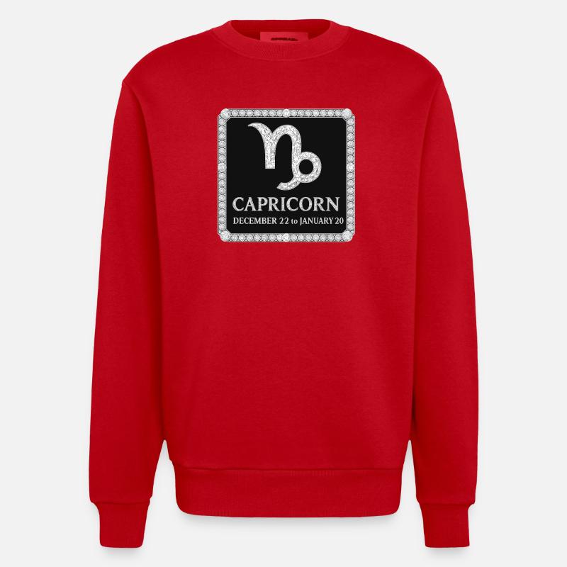 Sternzeichen Steinbock - Heavyweight Oversized Organic Crew Neck Made in EU - Rot