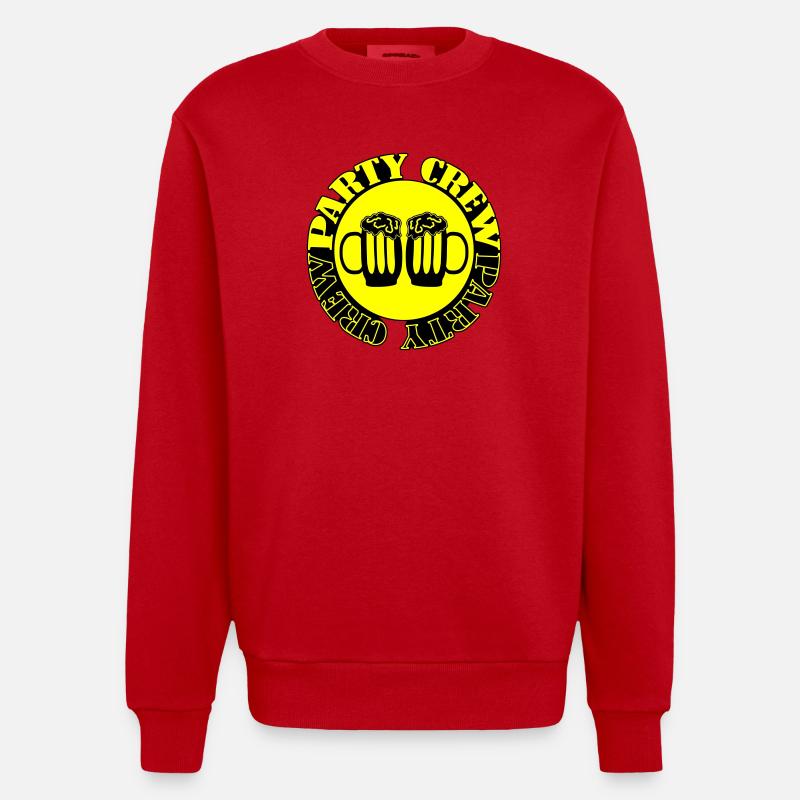 Party Crew Bier - Heavyweight Oversized Organic Crew Neck Made in EU - Rot