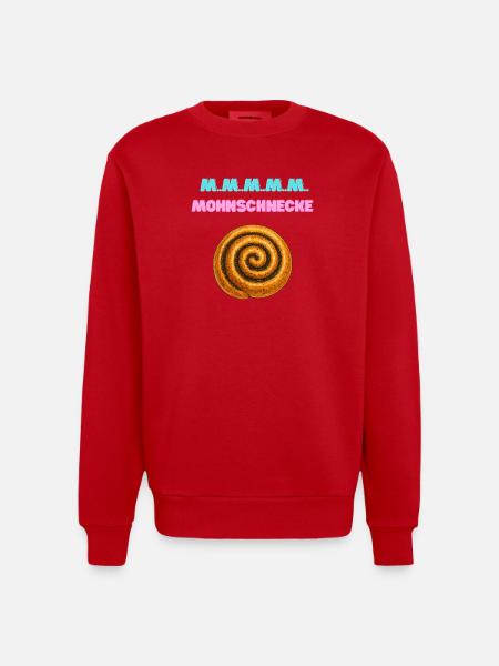 Cinnamon Roll Spiral MMM - Heavyweight Oversized Organic Crew Neck Made in EU - red