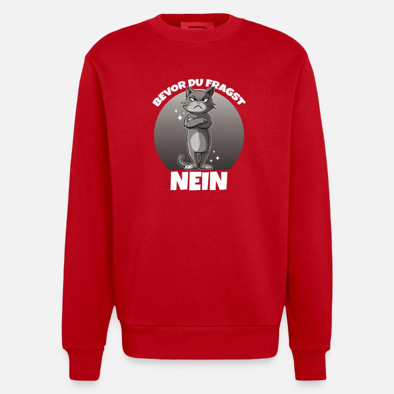 Grim Cat : Pas de dire - Sweat bio épais oversize fabriqué en UE - rouge