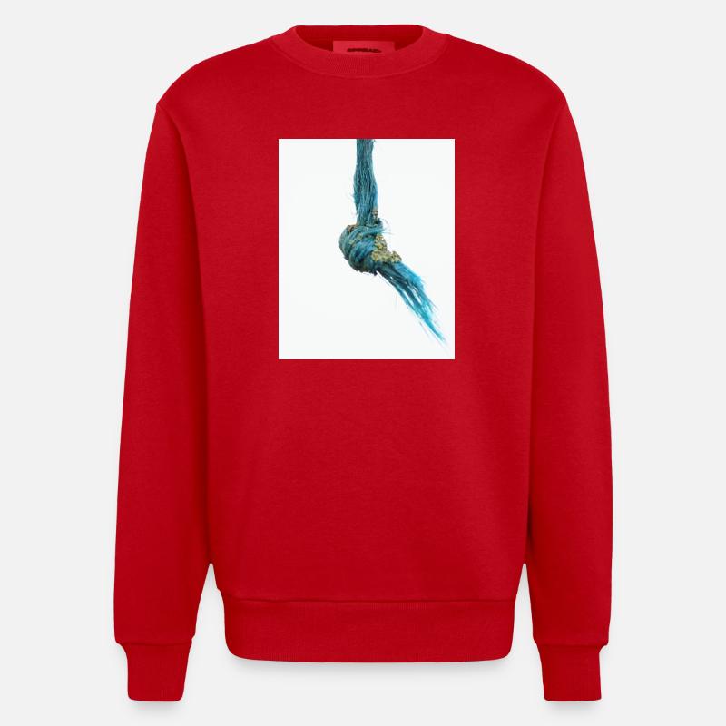 Ich bin ein ausgefranster Knoten - Heavyweight Oversized Organic Crew Neck Made in EU - Rot