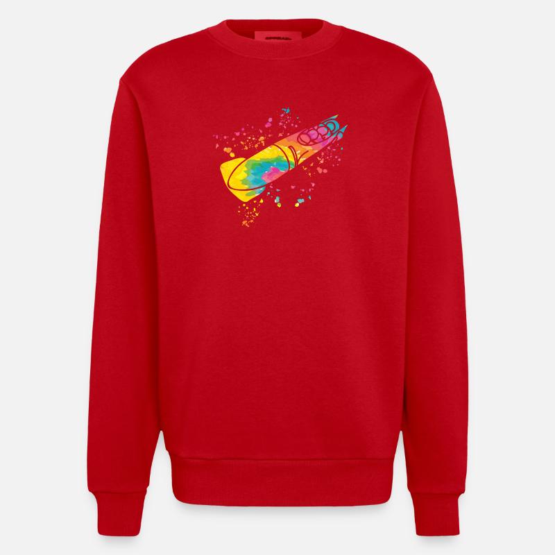 Bobsleigh Bobsleigh Bobsleigh à quatre - Sweat bio épais oversize fabriqué en UE - rouge