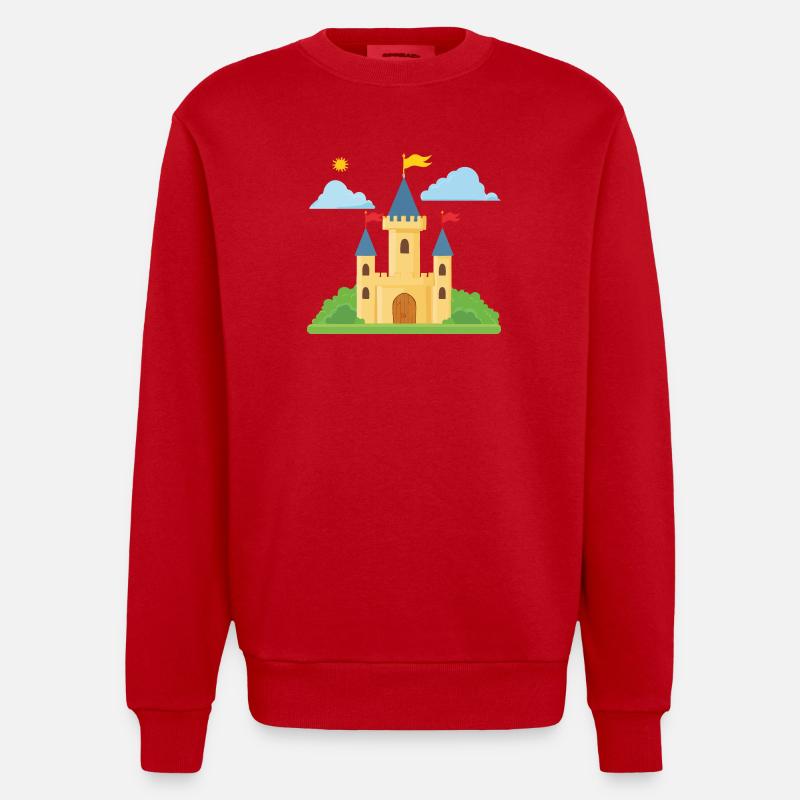Lock - Heavyweight Oversized Organic Crew Neck Made in EU - red