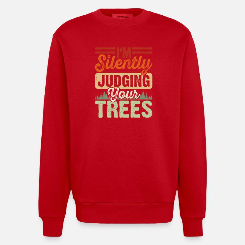 Baumpfleger Holzarbeiter Waldarbeiter Geschenk - Heavyweight Oversized Organic Crew Neck Made in EU - Rot