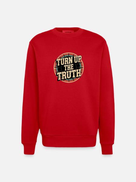 Retro Grunge – Montez la vérité - Sweat bio épais oversize fabriqué en UE - rouge