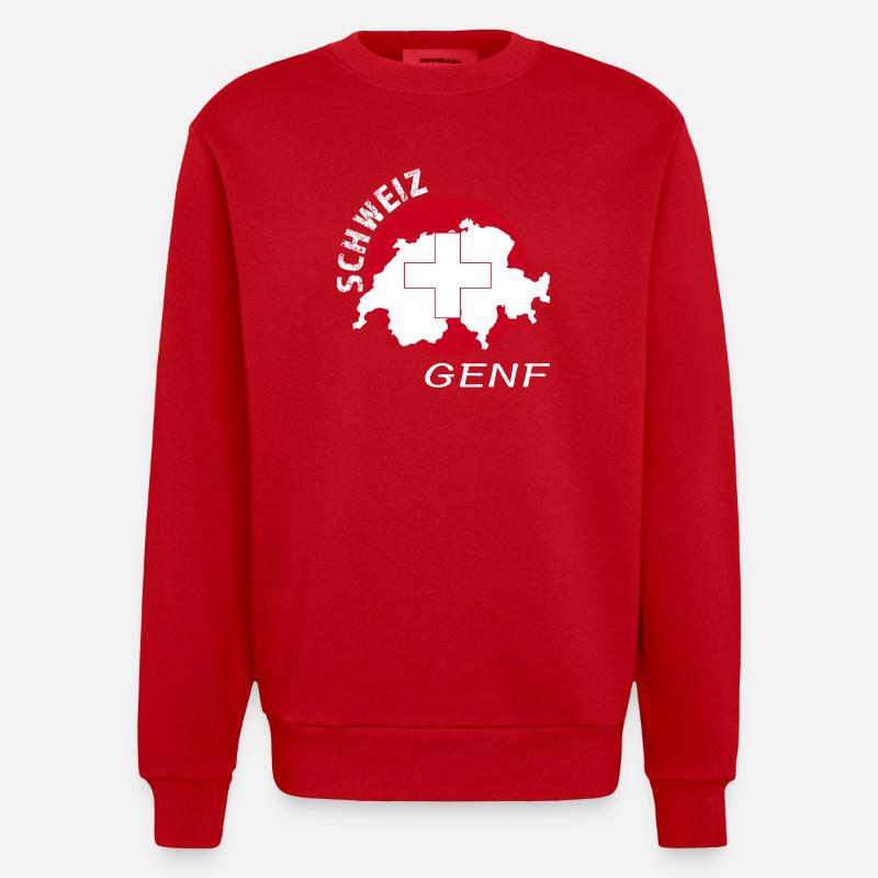 Genf - Heavyweight Oversized Organic Crew Neck Made in EU - Rot