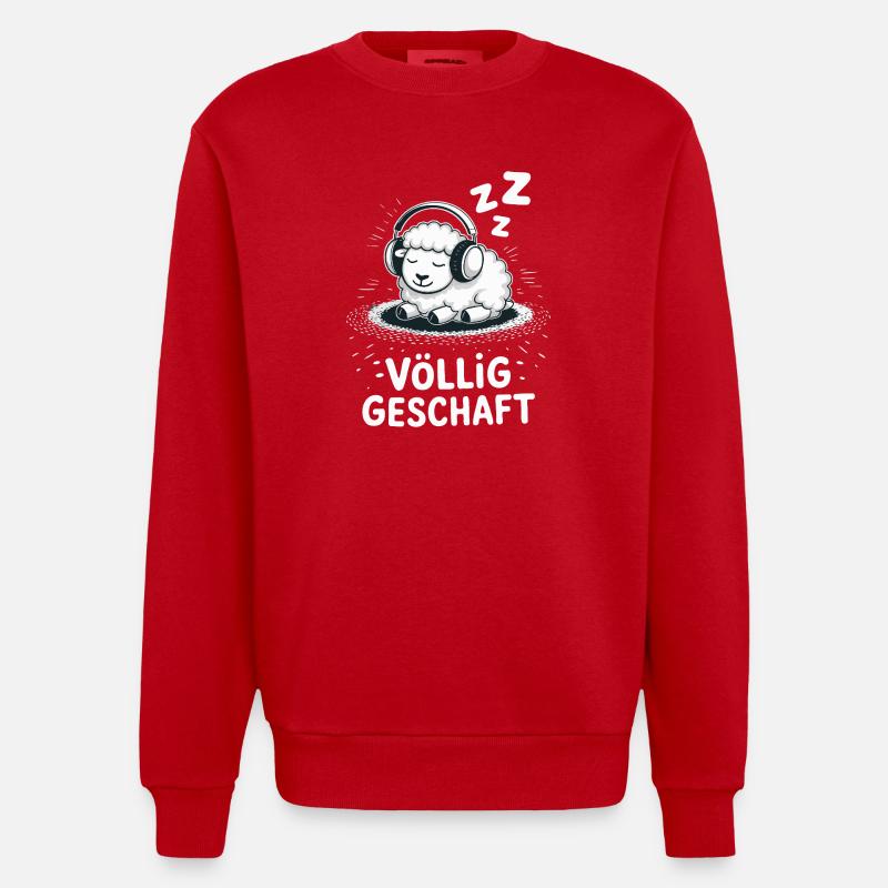 Conception de mouton entièrement réalisée - Sweat bio épais oversize fabriqué en UE - rouge