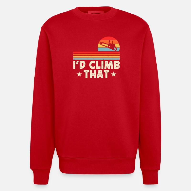 Baumpfleger Holzarbeiter Waldarbeiter Geschenk - Heavyweight Oversized Organic Crew Neck Made in EU - Rot