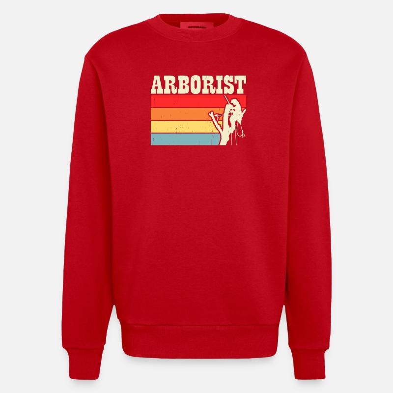 Baumpfleger Holzarbeiter Waldarbeiter Geschenk - Heavyweight Oversized Organic Crew Neck Made in EU - Rot