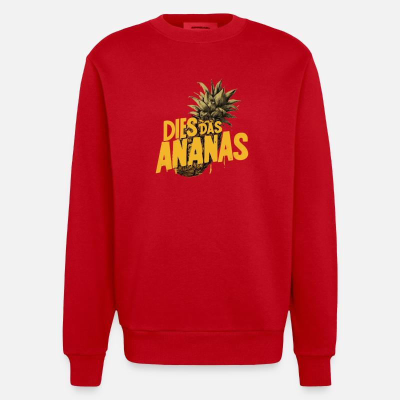 C’EST L’ANANAS – Drôle de dicton ananas - Sweat bio épais oversize fabriqué en UE - rouge