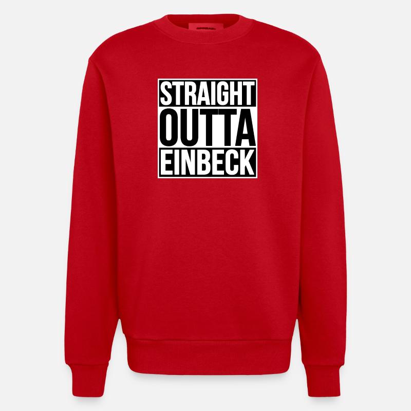 Straight Outta Einbeck - Sweat bio épais oversize fabriqué en UE - rouge